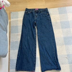 Edikted Dark Blue Flare Jeans